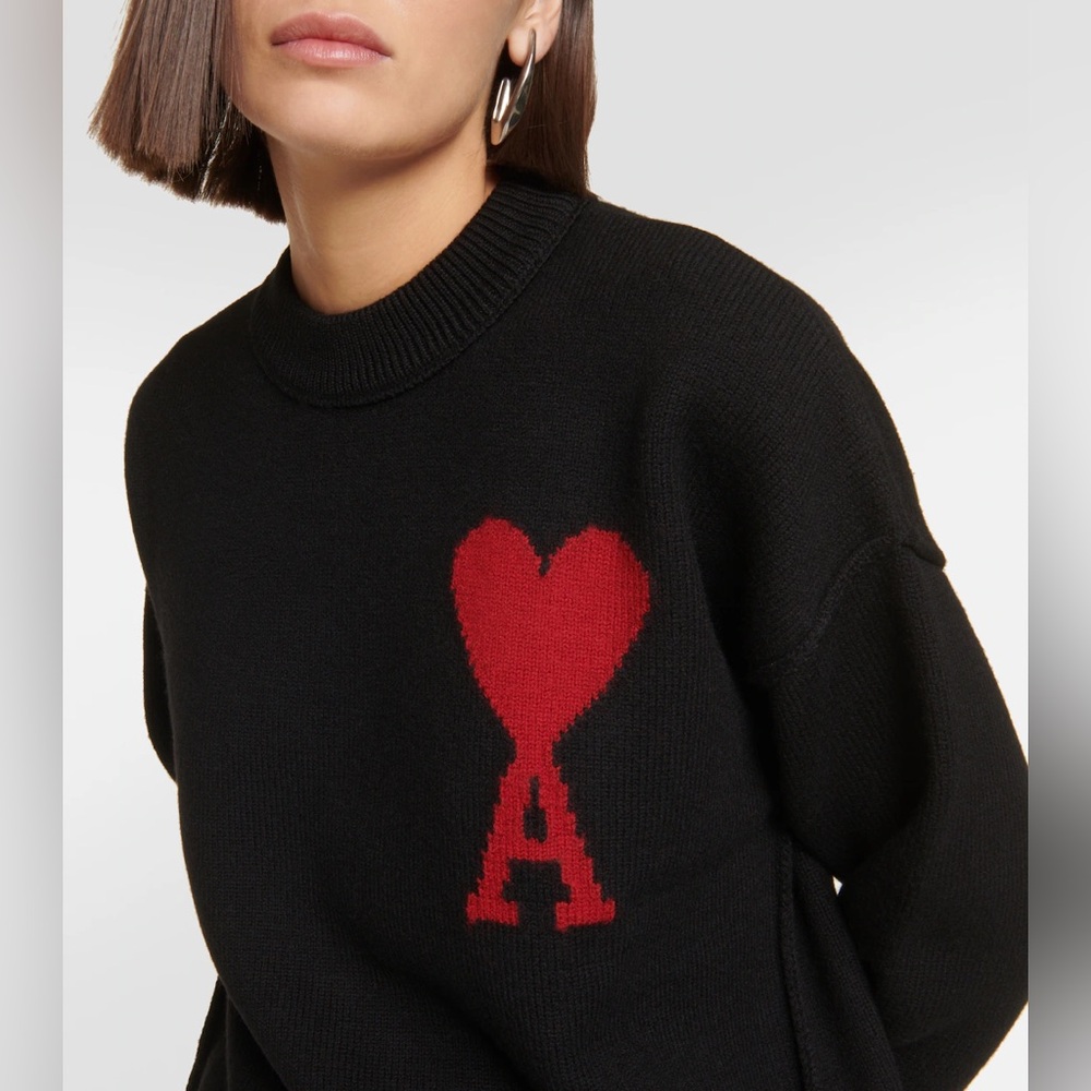 AMI Paris AW/21 Ami de Coeur Black Logo Sweater